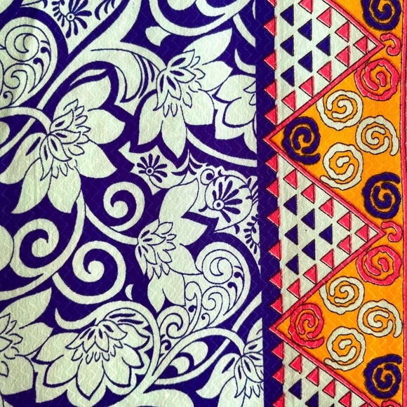 Mandala One Suze Turquoise Wrap Skirt Reversible Double Layer One Size Strap - Picture 2 of 6